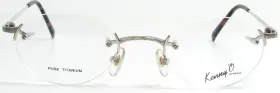 49-22-140 Kennyo Kn-201r Vintage Kennyfto Silver Rimless Titanium Eyeglasses Glasses Nos