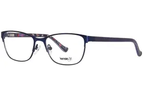 169623-1 Kensie Patch Bl Eyeglasses Youth Girls Blue Jean Full Rim Square Shape 48mm
