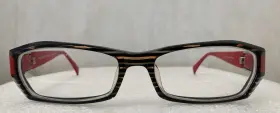 Kp-052u Kio Yamato Eyewear Eyeglasses Frames Red Black Square