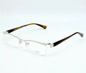 54-18-136 Kio Yamato Kt-251 12 Silver Semi Rimless Titanium Eyeglasses Japan New