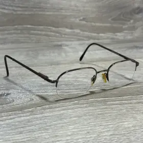 658426 Kirkland Signature Semi Rimless Eyeglass Frames Shiny Brown