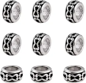 X-lf0928y-kissitty Kissitty 100-piece Tibetan Antique Silver European Large Hole Rondelle