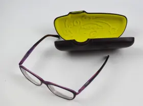 Koali Nn022 Eyeglasses And Hard Shell Case 2894s 50-14 135 Black Purple Full Rim