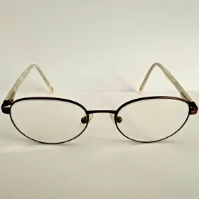 Kf8427 Konishi Womens Flex Titanium Antique Brown Oval Eyeglass Frame 51mm Pearl