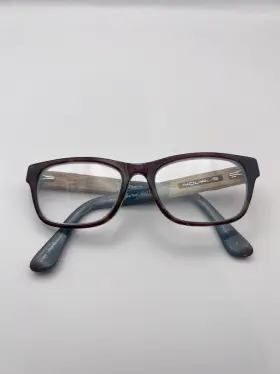 51-17-140 Kovalis 1727 Eyewear 1722 Havana Teal Full Rim Eyeglasses Frame Hand Made