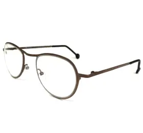 43-20-125 L.a.eyeworks Slick-553 Vintage La Eyeglasses Frames Slick 553 Brown Round Full Rim