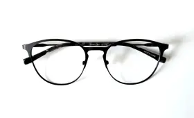 L225100118140 Lacoste L2251 001 New Black Round Full Rim Metal Authentic Eyeglasses 52-18-140