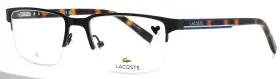 52-18-140 Lacoste L2279 201 Matte Brown Mens Rectangle Half Rim Eyeglasses B 35