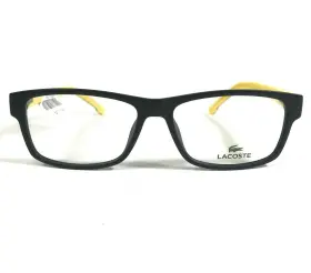53-15-145 Lacoste L2707-002 Eyeglasses Frames L2707 002 Black Yellow Square Full Rim