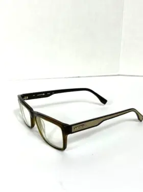 L2721 Lacoste Brown And Gold Metal Rectangle Eyeglasses Frame 145