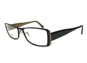 52-17-142 Lafont Satin-181 Jean Eyeglasses Satin 181 Matte Black Gold Cat Eye Full Rim