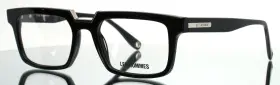 Les Hommes Lh012 C01 Black Mens Rectangle Full Rim Eyeglasses 54-20-145