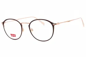 0e28 Levis 716736254791 Lv 5001 E28 Eyeglasses Matte Burgundy Gold Frame 50mm