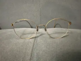 Lindberg 44718 Vintage Air Rim Panto Spiral Hinge Eyeglasses Gold Metal Frames