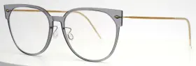 Lindberg 6634 N.o.w. C07 Grey Womens Semi Cat Eye Full Rim Eyeglasses 52-17-150