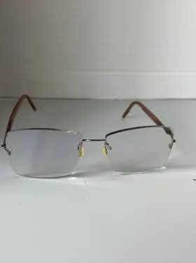 Lindberg K143m Col. K143m/pu12 Brown Titanium Rimless Eyeglasses