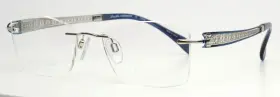 51-17-135 Line Art Xl2152 Wp Silver Womens Rectangle Rimless Eyeglasses B 34