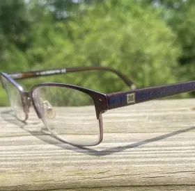 L367 Liz Claiborne 0fs7 Purple Half Rim Glasses Frames 53 16 135