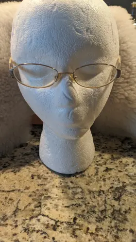 17-130 Liz Claiborne L371 Vintage Pearl And Gold Eyeglass Frames Fj4 50 2-1