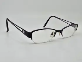 L417 Liz Claiborne Black On Purple Semi Rimless Eyeglasses Frame With Flexhinge