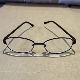 55-18-135 London Fog Lf003 Eyeglasses C1 Burgundy Tortoise Round Metal Frames