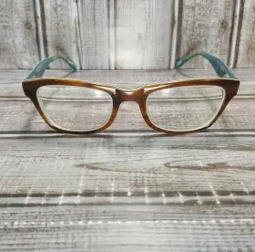 52-20-140 Lucky Brand 751286248203 Eyeglasses Frames Only Tropic Uf Brown With Blue Interior