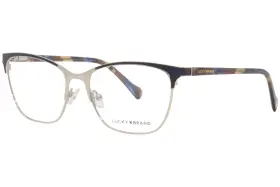 D114 Lucky Brand 751286332278 Eyeglasses Womens Blue Full Rim Cat-eye Optical Frame 53mm
