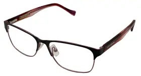 D101 Lucky Brand Womens Eyeglass Rectangle Stainless Steel Black Metal 53mm