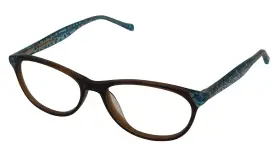 D700 Lucky Brand Big Kids Eyeglass Brown Blue Soft Rectangle Plastic D700. 50mm
