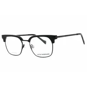 Vlbd322 Lucky Brand Mens Eyeglasses Black Metal Square Full Rim Frame 03kg