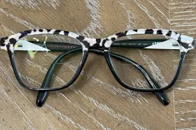 Lulu Guinness Lgo005 Frame Only In Leopard Tortoiseshell With Dark Teal Chic Glam Drama