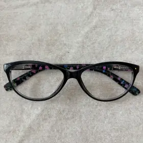 53-15-145 Lulu Guinness Lr54 Womens Eyeglasses Black Flowers Frames Only