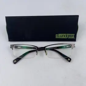 El90 Lundgren Scandinavia Womens Eyeglasses Frames Black 52-15-142mm With Case