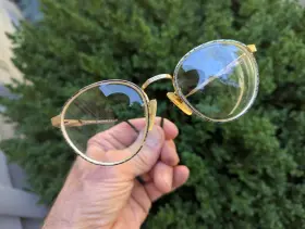 Lu402 Luxottica 402 Gepblue Gold Electroplated Frame Italy Eyeglasses Frames #1#
