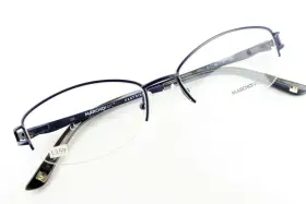 Marchon Nyc 4125116 Chrystie 412 Satin Blue 51-16-135 Half Rim Frames Flex Hinges L359