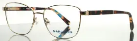 54-15-140 Marcolin Ma5031 032 Gold Womens Semi Cat Eye Full Rim Eyeglasses B 42
