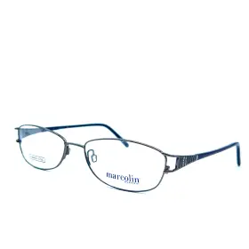 Ma7301 Marcolin Eyeglasses Col. 008 Silver Purple Rectangle Frame 53 16 135