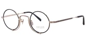 Matsuda 10103h.rx.bg-mbk.41 Brushed Gold/black Titanium Round Eyeglasses Japan