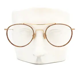 2419-31b Maui Jim Mjo Eyeglasses Glasses Gold Titanium With Brown Outline 48mm