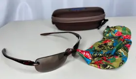 Maui Jim 8676-011125-47.95 Sandy Beach Rx Mj-908-10 Rimless Sunglasses Frame Brown 56-15-130 Used