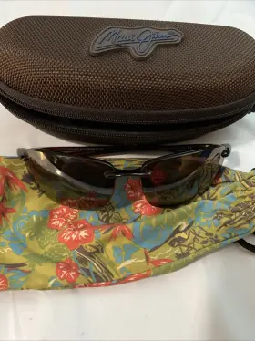 Mauioh-8o7n-10 Maui Jim Sport Sunglasses Brown 25 64/17-130 With Case