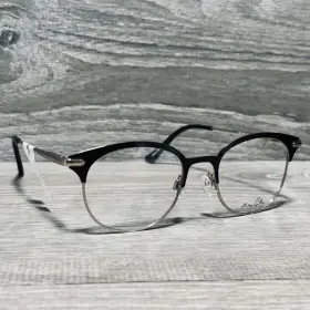 Max Cole Mc-1518 Mc 1518 Eyeglass Frames Womens 50-19-145 Black Round Clubmaster Optical