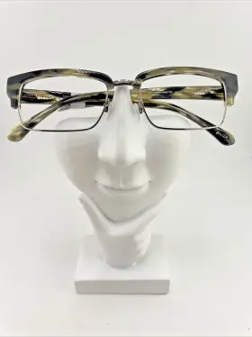 55-19-150 Max Cole Mc1504 Extended Fit Authentic Eyeglasses Frame Green Horn 60