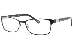 Mm1237 Max Mara D16 Eyeglasses Womens Black/rose Gold Full Rim Rectangle 53mm