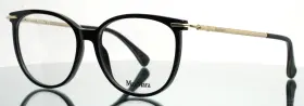 54-15-135 Max Mara Mm5050 001 Black Gold Womens Semi Cat Eye Full Rim Eyeglasses
