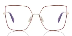 Max Mara Mm5073-h-b 068 Red Metal Optical Eyeglasses Frame 60-15-140 Blue Rx