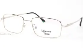 8022 Memory Titan C4 Shiny Silver Eyeglasses Glasses Full Rim Frame 55-18-140mm