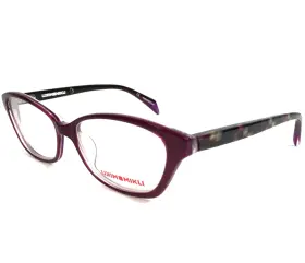 54-15-140 Mikli Ml1217 Eyeglasses Frames C017 Purple Checkered Cat Eye Full Rim