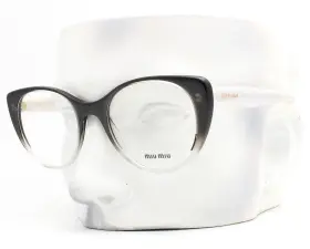 114-1o1 Miu Eyeglasses Glasses Vmu 06t Shimmery Dark Gray To Clear With Pouch