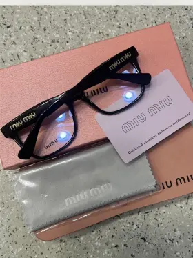 52220-143 Miu Black Square Eyeglasses 6051 Women With Case And Authenticity Card